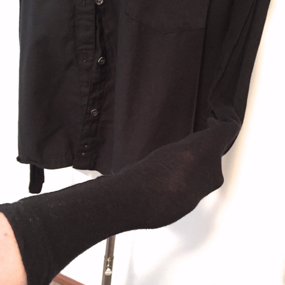 James Perse Shirt w/ Stretch Knit Sleeves Size 3/L - Picture 6 of 8